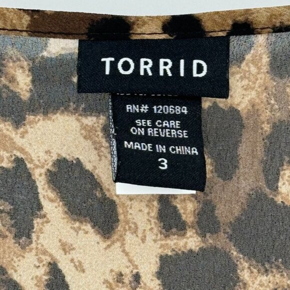 Torrid Women's semi Sheer Leopard Print Top Size 3X plus Animal Blouse - Picture 4 of 9